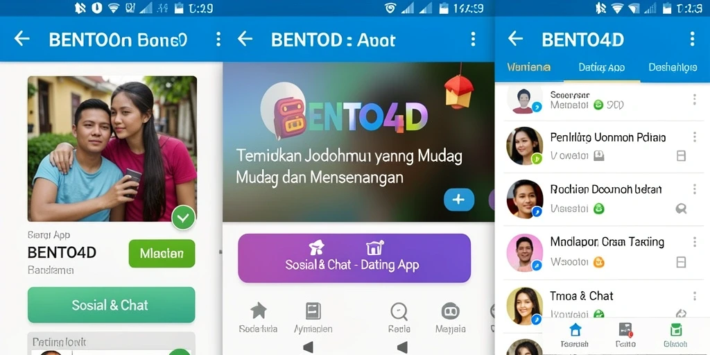 Screenshot antarmuka BENTO4D menunjukkan kemudahan dalam mencari pasangan.
