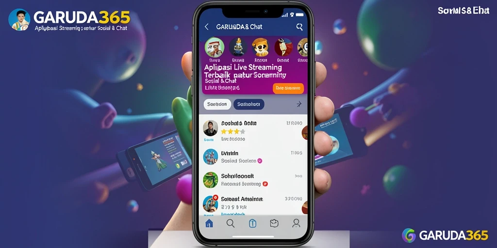 Antarmuka pengguna GARUDA365 yang menarik untuk Live Streaming.