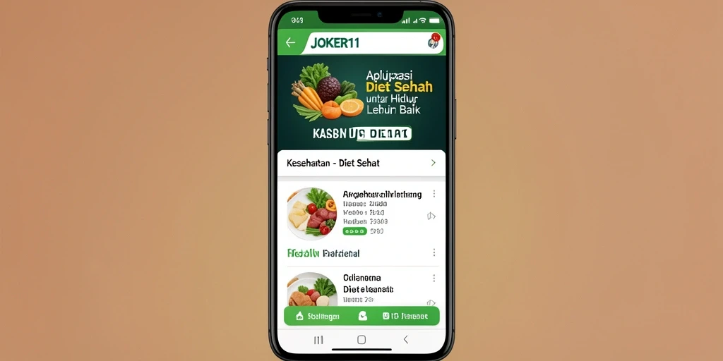 Screenshot utama JOKER11 menampilkan antarmuka pengguna untuk diet sehat.
