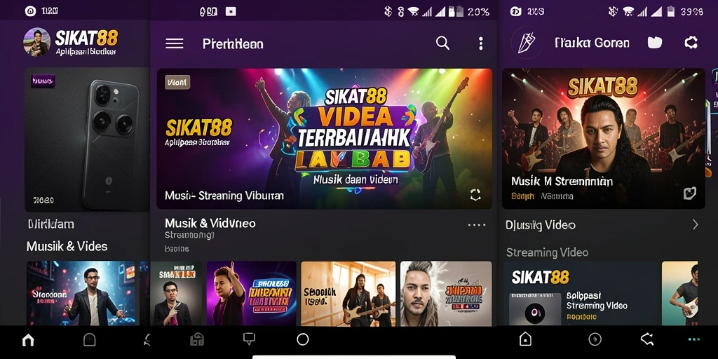 Tampilan antarmuka intuitif aplikasi SIKAT88 untuk Streaming Video.