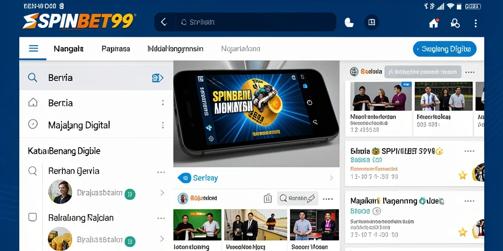 Antarmuka SPINBET99 yang menampilkan berbagai artikel berita terbaru.