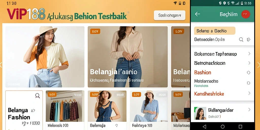 Tampilan antarmuka aplikasi VIP188 dengan koleksi fashion menarik.
