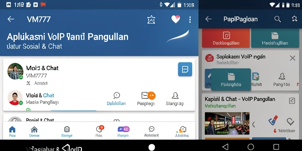 Tampilan antarmuka <strong>VM777</strong> yang user-friendly untuk VoIP Panggilan.