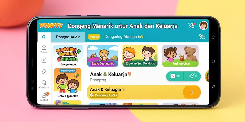 Tampilan antarmuka WOW99 yang menarik dan ramah anak.